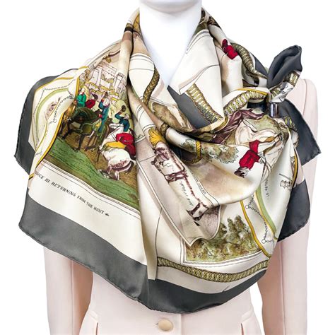 hermes hunting theme scarf|Hermes silk scarves.